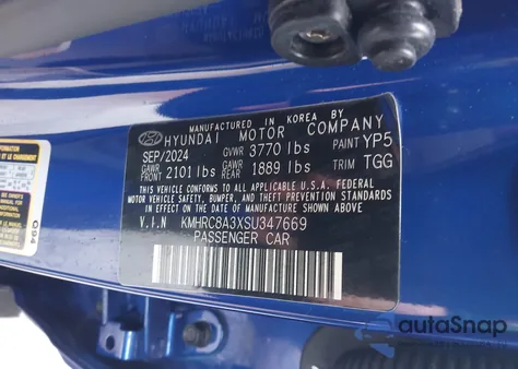 2025 Hyundai Venue Sel из США, поврежденный, VIN KMHRC8A3XSU347669